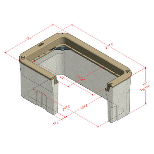 Product image for Oldcastle Christy® N30BOX (1000115) Utility Box, Reinforced Concrete w/ Composite Cap, 13-3/4" x 24-1/4"