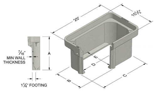 Product image for CARSON 13241461 PC1324-24 T22 BOX WITH LID INCLUDES BOLTS MARKING PLATE REQUIRED POLYMER CONCRETE