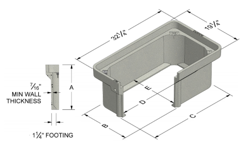 Product image for OLDCASTLE 17301461 PC1730-24 T22 BOX WITH LID INCLUDES BOLTS MARKING PLATE REQUIRED POLYMER CONCRETE