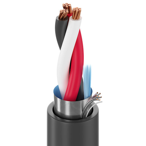 Product image for Belden 1036A PLTC Instrumentation Cable, UL Instrumentation, 1 Triad 18AWG (7x26) Bare Copper, PVC Insulation E1 Color Code, Overall Beldfoil® Shield, Black PVC Outer Jacket, PLTC ITC CMG AWM 2464 SUN RES