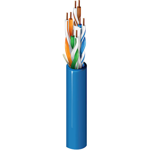 Product image for Belden 2413-D15A1000 Category 6+ Enhanced Cable, 4 Pair, U/UTP, CMP, Blue Jacketed, 1000ft Reel-in-Box