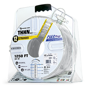 Product image for ENCORE THHN-12-STR PULLPRO WHITE 1250' NEW PACKAGE 106100802455 REPLACES 106100802449