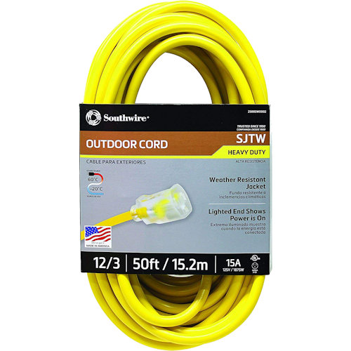 Product image for SO 12/3 50 Foot Extension Cord