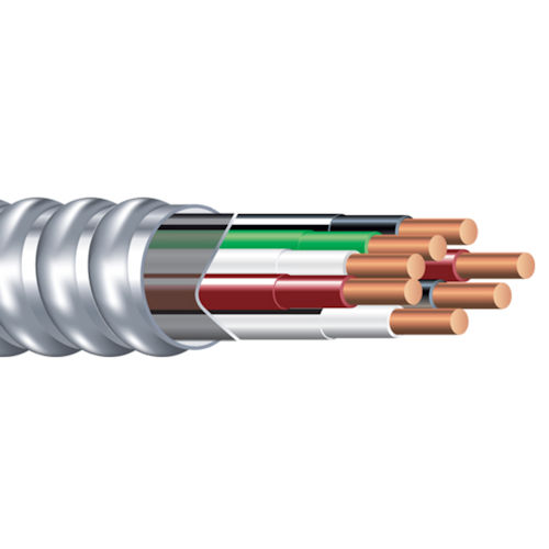 Product image for Southwire 69007302 MC-A 12/12 Solid Singles, Multi-Circuit, w/Ground, Aluminum Armor, 120/208V, Metal Clad Cable (250ft Reel)