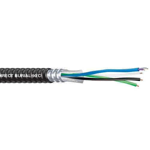 Product image for MC-PCS-PVC-HV-A Power & Control/Signal Cable - PVC Jacketed, High Voltage 12/2 Solid (Brown/Gray) / 16/2 Solid (Purple/Gray) w/ Ground, 277/480V, Aluminum Armor, 250ft Coil (59618401)