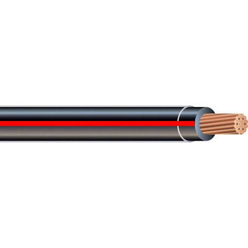 Product image for MTW #18 Stranded Copper BLACK w/RED Stripe Machine Tool Wire (500ft Spool)
