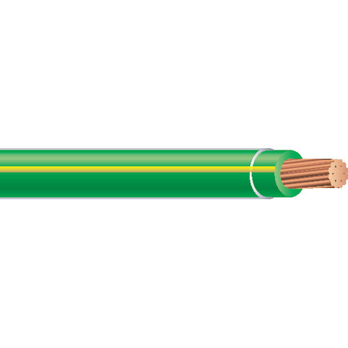 Product image for MTW #12 Stranded Copper GREEN w/YELLOW Stripe Machine Tool Wire (2500ft Reel)