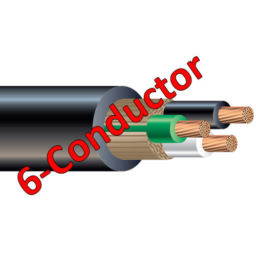 Product image for SO 14/6 Flexible Power Cord, Stranded Copper, 600V, Black Jacketed (250ft Spool)