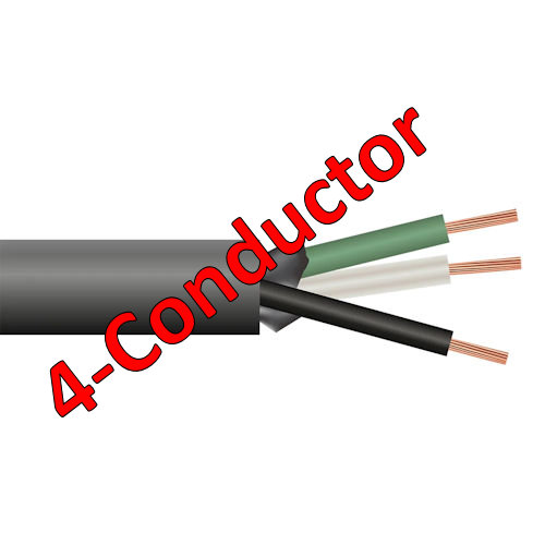 Product image for STOW 12/4 (Black/White/Red/Green) Flexible Power Cord, Stranded Copper, 600V, Gray Jacketed (250ft Spool)