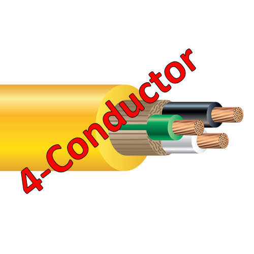 Product image for STO 12/4 (Black/White/Red/Green) Flexible Power Cord, Stranded Copper, 600V, Yellow Jacketed (250ft Spool)