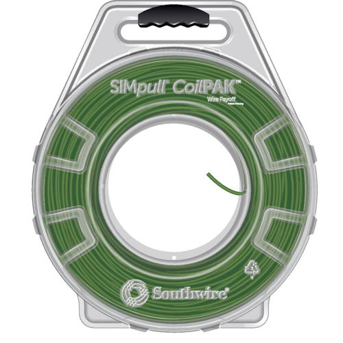 Product image for Southwire 58027105 THHN #12 Solid Copper GREEN Wire (2000' SIMpull® CoilPAK™)