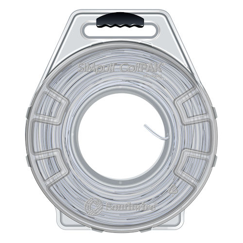 Product image for Southwire 58028005 THHN #12 Solid Copper WHITE w/BLACK Stripe Wire (2000' SIMpull® CoilPAK™)