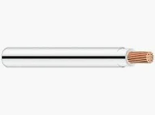 Product image for THHN #12 Stranded WHITE w/BLACK Stripe Wire, Copper Conductor (500ft Spool)