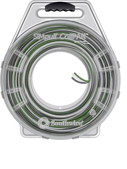 Southwire 58453301 THHN #12 3-Conductor Parallel Stranded Copper (BLACK, WHITE, GREEN) Wire (600ft SIMpull CoilPAK&#8482;)