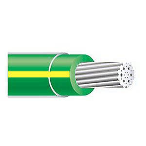 Product image for XHHW 2/0 Stranded GREEN w/YELLOW Stripe Aluminum Wire (Master Reel)