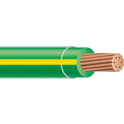 Product image for XHHW #12 Stranded GREEN w/ YELLOW Stripe Copper Wire (2500ft Reel)