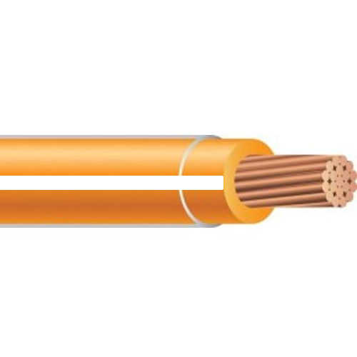 Product image for XHHW #12 Stranded ORANGE w/ WHITE Stripe Copper Wire (500ft Coil)